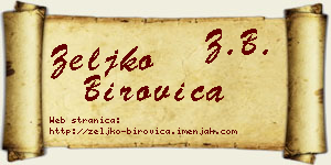 Željko Birovica vizit kartica
